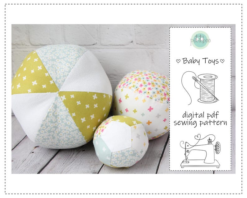 Soft Toy Balls Sewing Pattern | Patchwork, Baseball, Beach Ball Styles ...