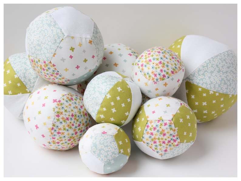 Soft Toy Balls Sewing Pattern | Patchwork, Baseball, Beach Ball Styles ...