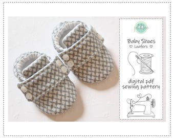 Baby Shoe Sewing Pattern | Lined Soft Shoe | Baby Gift | Loafers Slippers PDF Download