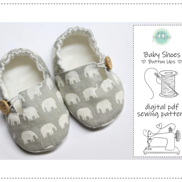 Baby Shoe Sewing Pattern | Lined Soft Slippers, Toddler Gift (PDF Pattern)