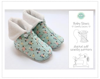 Baby Shoe Sewing Pattern | Lined Slippers | Christmas | Winter | Comfy Cozies (PDF Download)