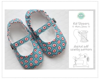 Toddler Shoe Sewing Pattern | Lined Slippers, Elastic Heel (PDF Pattern)