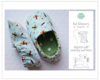 Toddler Kids Shoe Sewing Pattern | Lined Slippers, Elastic Heel (PDF Pattern)