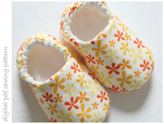 Baby Shoe Pattern Slipper Sizes 1 to 5 
