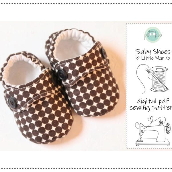 Patrón de costura para zapatos de bebé / Zapatilla suave para bebé y niño pequeño / Regalo para recién nacido / Tutorial de patrón en PDF / Patrón de costura DIY