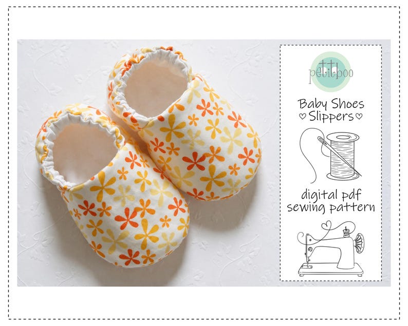 Baby Shoe Sewing Pattern | Lined Soft Slippers | Baby Gift | PDF Pattern image 1