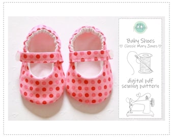 Baby Mary Jane Shoes Sewing Pattern | Lined Soft Shoe PDF Tutorial (Digital Download)