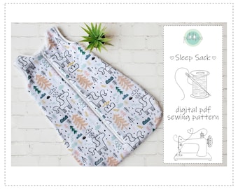 Baby Sleep Sack Sewing Pattern | Lined Zipper Bag (Digital PDF)