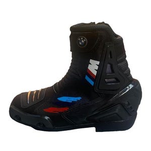 BMW Motorrad Herr Svarta Racing Motorcykelstövlar | Förstärkt fotledsstöd