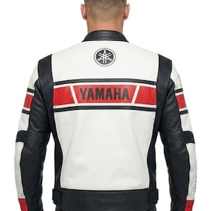 Vintage Yamaha 50th Anniversary Leather MotoGP Jacket, Petronas Racing Coat image 4