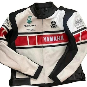 Vintage Yamaha 50th Anniversary Leather MotoGP Jacket, Petronas Racing Coat image 2