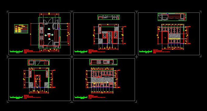 Autocad Report.pdf Modern Kitchen Design CAD Drawings: Layout, Elevations, Perspectives ...