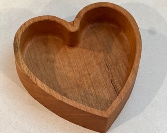 Heart shaped wood dish