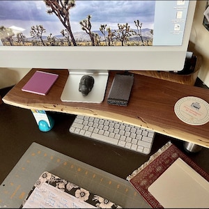 Live Edge Computer Monitor Stand, Monitor Riser, Computer Stand, Custom Made, Desk Organization, Office Decor, Interior Design image 8