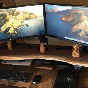 Walnut live edge monitor stand