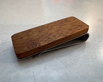 Hardwood Money Clip, wallet, money clip, clip, gift, mahogany