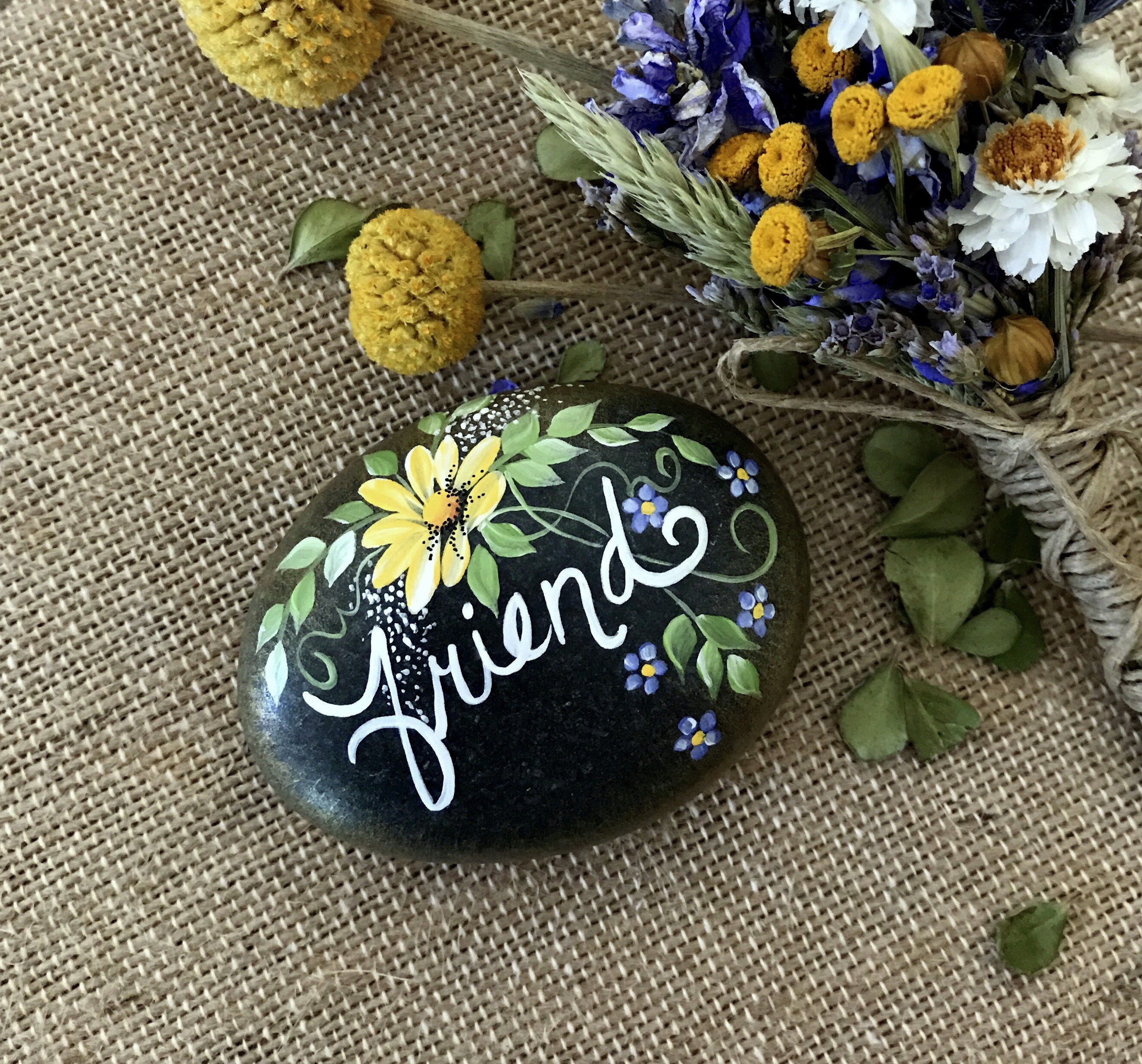 Painted Friend Rock Gift for Friend California Beach Rock Etsy