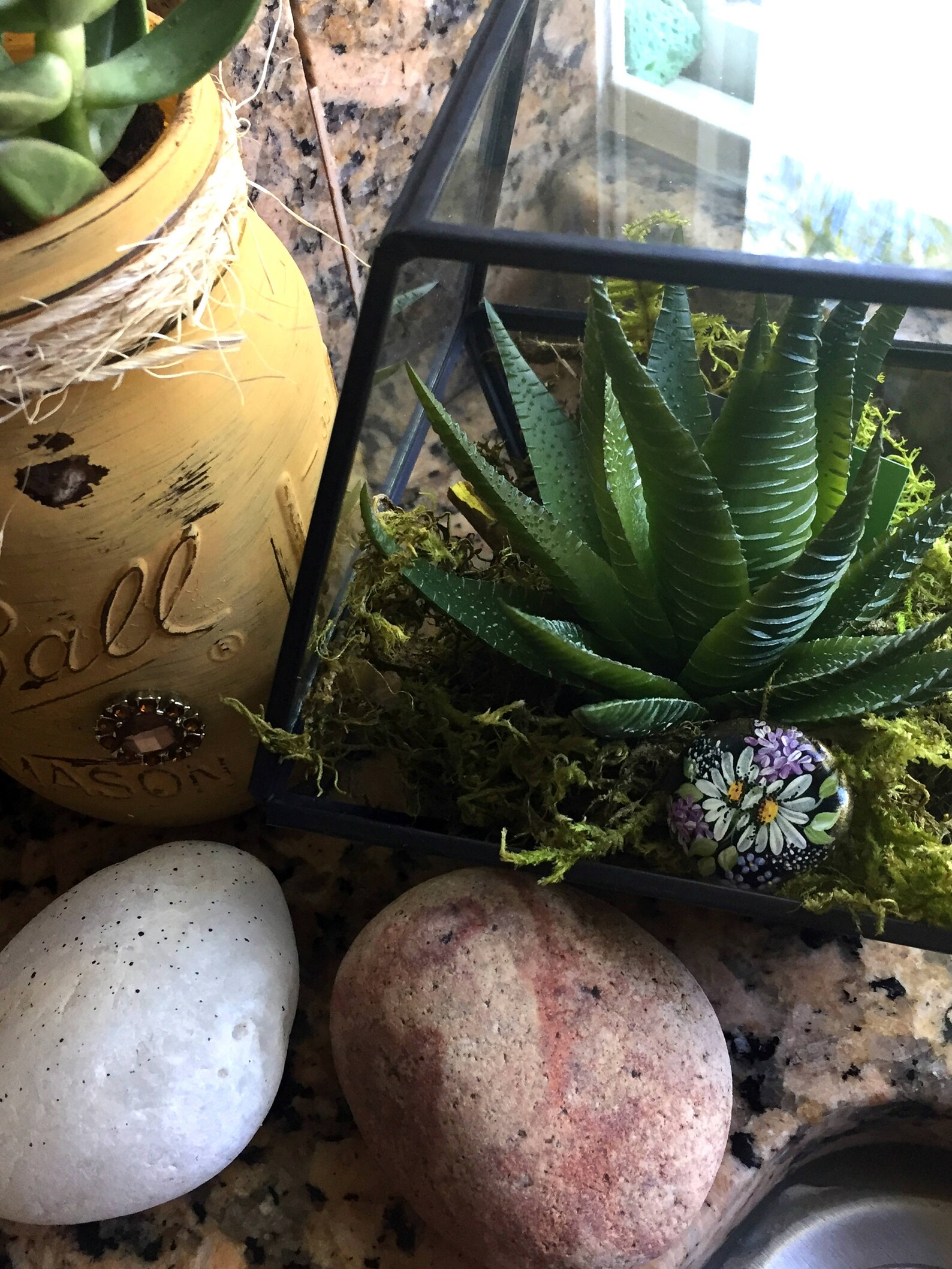 Miniature Painted Terrarium Rock Hand Painted Garden Rock Etsy