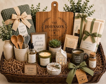PRE-ORDER Luxury Housewarming Gift Basket | Personalized New Home Gift | Realtor Closing Gift | Custom Welcome Home Basket