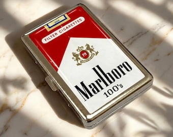 cigarette b&h Marlboro Advertising Brass No 6 Lighter in Case & Monogrammed BH Steel Pint in Original Box plant use. Benson & Hedges Gold 🍂
