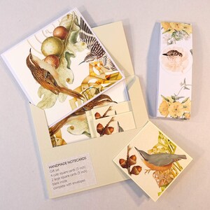 Afdrukbare vogelkaart / presentatie cadeaupakket, boomkruiperkaarten, crafting notecard gift pack kit, dank u kaarten afdrukbaar, doordacht cadeau