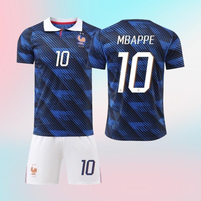 France Jersey Kit,Mbappe #10 Jersey and Shorts Set,Custom Name Number Football Shirt,Youth Sizes,Fan Gift