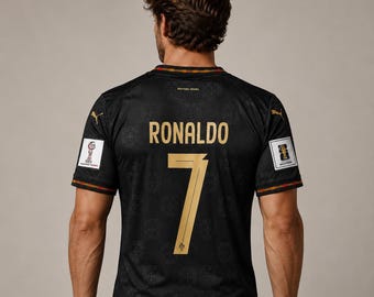 Cristiano Ronaldo #7 Portugal Mundial 2026 Camiseta Futbol Negra Trikot
