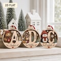Personalized Initial Christmas Ornament 2026, Custom Penguin Wooden Monogram Ornament, Name Keepsake, Christmas Gift for Kids & Family