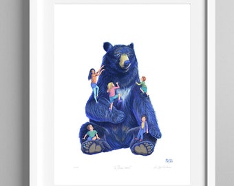 Reproduction d'art imprimée sur papier fin - L'Ours noir