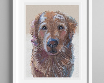 Portrait animalier personnalisé, art digital sur papier beaux-arts, pour décoration murale chien et chat