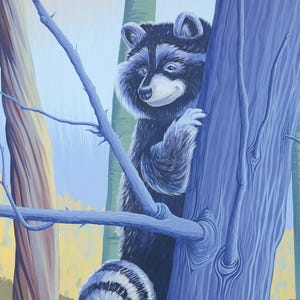 Reproduction d'art imprimée sur papier fin - Le Raton-Laveur de la Forêt en santé