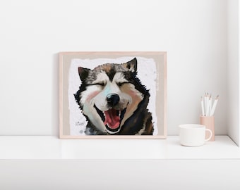 Portrait unique de votre chat ou chien, illustration digitale imprimée sur papier naturel, affiche à encadrer, cadeau original