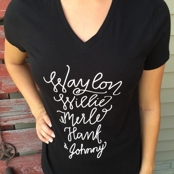 Country Music Legend Women's fitted T-Shirt Waylon, Willie, Merle, Hank, Johnny