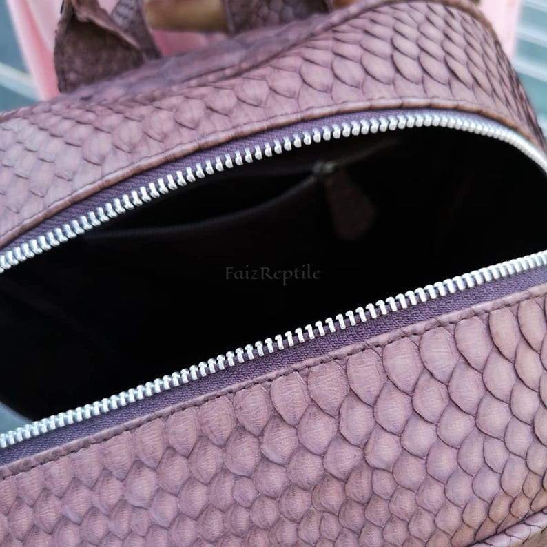 Bespoke Python Leather Backpack: Brown exotic skin bag image 4