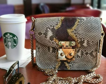 Maßgeschneiderte Python-Leder-Umhängetasche: Natürliche exotische Haut Abend-Clutch