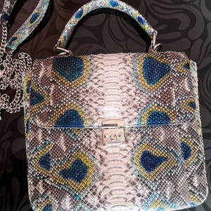 Sac à main sur mesure en cuir de python : sac à poignée en peau exotique naturelle