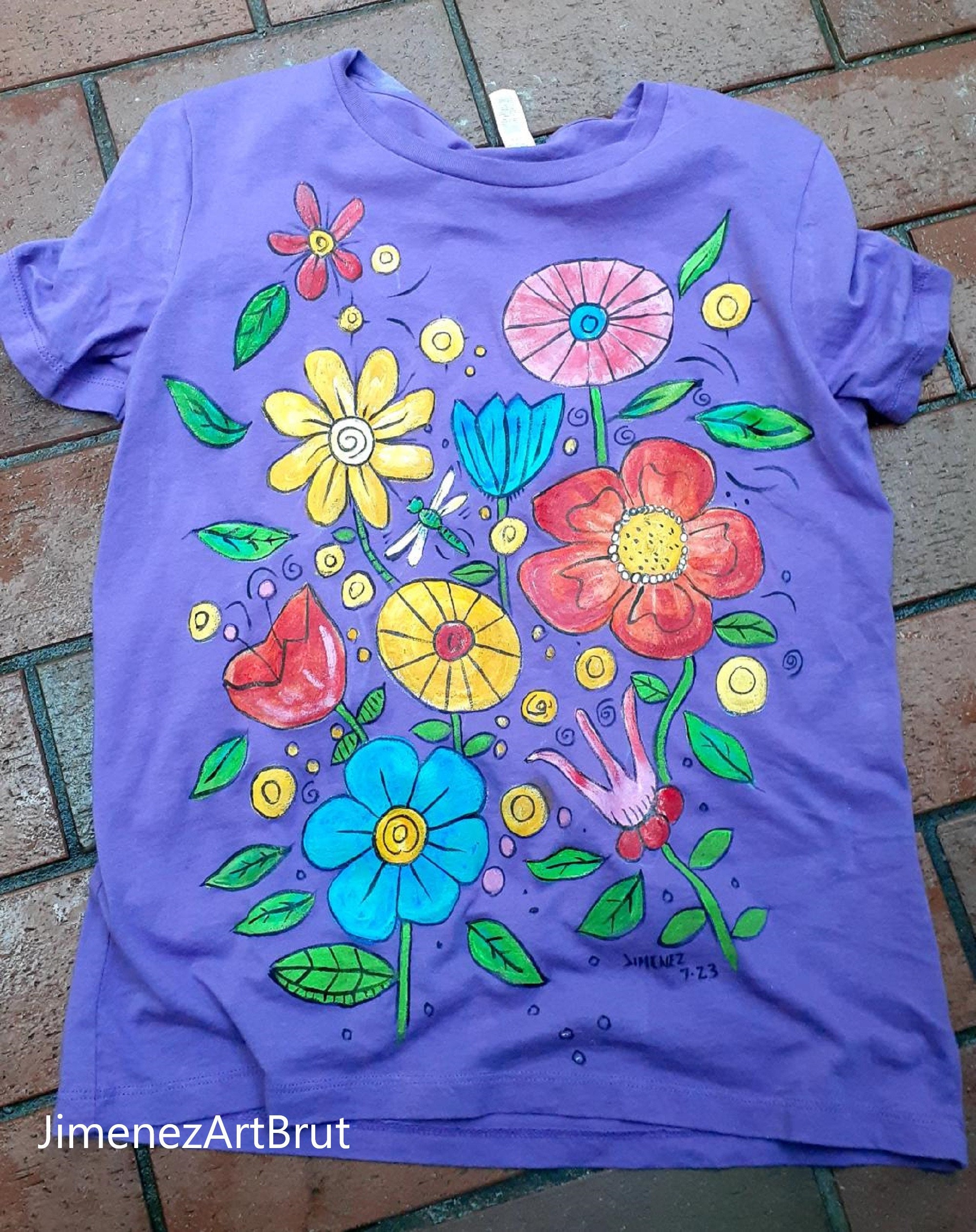 Flower White T-shirt ZNF08  T shirt painting, Paint shirts