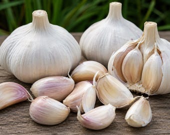 German White Garlic - Porcelain Hardneck or Stiffneck German Extra Hardy, Big Bulbs