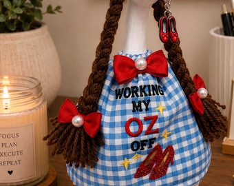 Wizard of Oz Dorothy Desk Goose Outfit | Handmade Blue Gingham Dress, Ruby Slippers