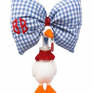 Personalized Bougie Betty Accessory Set for 7-Inch Desk Goose | Monogram Bow, Ruby Slipper Charm