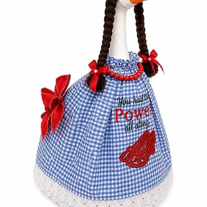 Dorothy Goose Outfit | Wizard of Oz Gingham Dress for 19.5 Inch Porch Goose