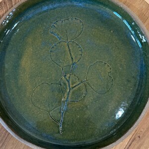 Handmade Rustic,  Eucalyptus Green Pottery,  Serving Plate
