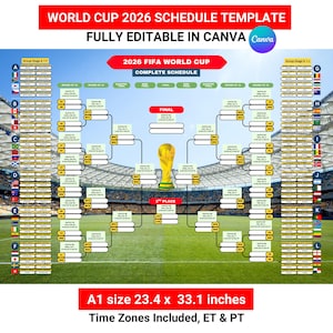 World Cup 2026 Schedule Chart Printable Pdf A1 Size And Editable 