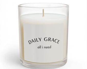 Daily Grace all i need Soy Candle – Minimal Christian Home Decor – 6 Cozy Scents