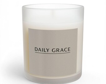 Daily Grace Line Soy Candle – Minimal Christian Home Decor – 6 Cozy Scents