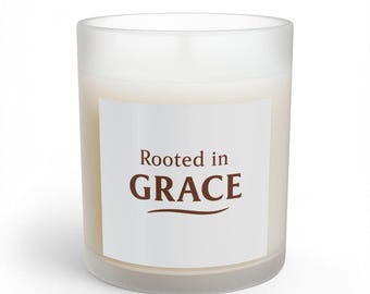 Rooted in GRACE Soy Candle – Rooted in Grace Collection – Minimal Christian Home Decor