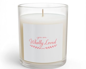 you are Wholly Loved Soy Candle – Rooted in Grace Collection – Minimal Christian Home Decor