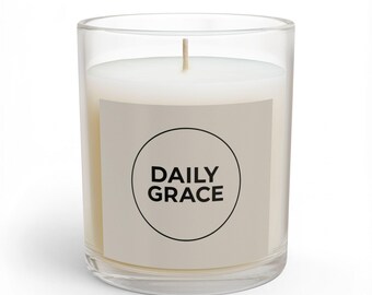 Daily Grace Circle Soy Candle – Minimal Christian Home Decor – 6 Cozy Scents
