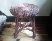 Vintage Wicker Stool - Wicker Seat - Stool - Seat - Wicker - ON SALE