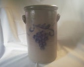 Rowe Cambridge Pottery Wine Cooler - Rowe Pottery - Wine Cooler - Crock - Grape Pattern - Vase - Salt Glaze - Cambridge - Pottery